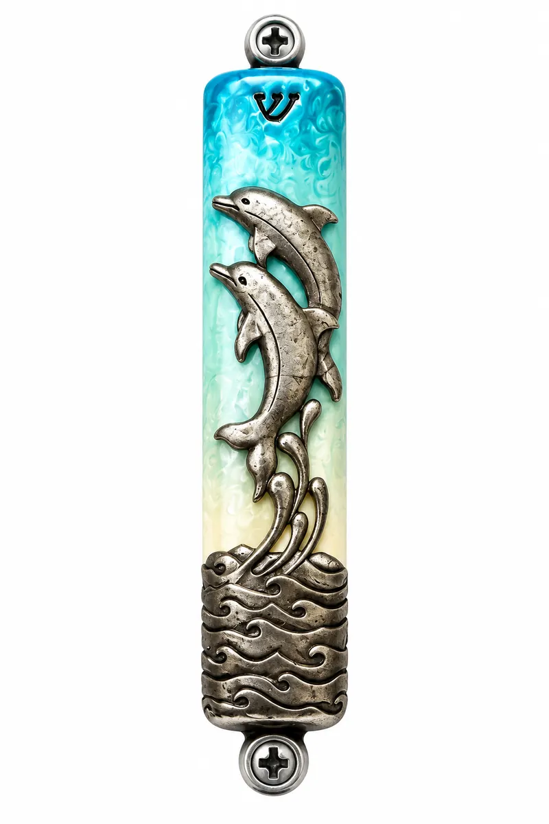 Dolphin & Ocean Mezuzah