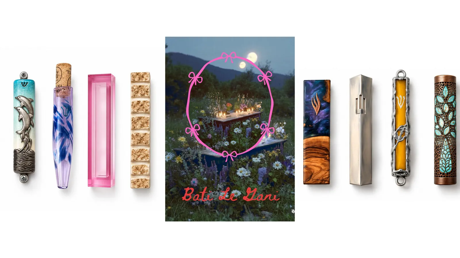 Bati Le Gani mezuzot collection — mezuzah cases in silver, glass, wood and stone